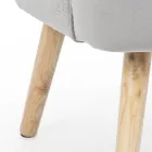 Vardagsrumsfåtölj i trä och sammetseffekt Skandinavisk design - Cinzio Viadurini