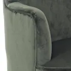 Vardagsrumsfåtölj i trä och sammetseffekt Skandinavisk design - Cinzio Viadurini