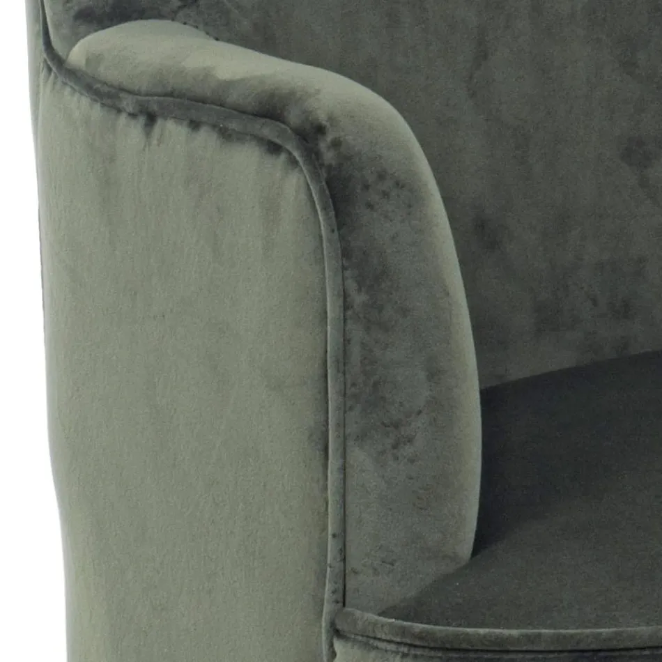 Vardagsrumsfåtölj i trä och sammetseffekt Skandinavisk design - Cinzio Viadurini