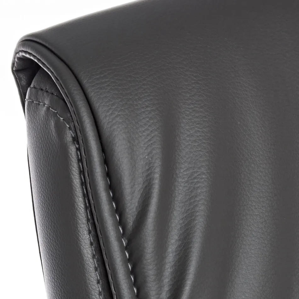 Släde Kontorsstol Stål och Eco-läder med armstöd 2 st - Monaldo Viadurini