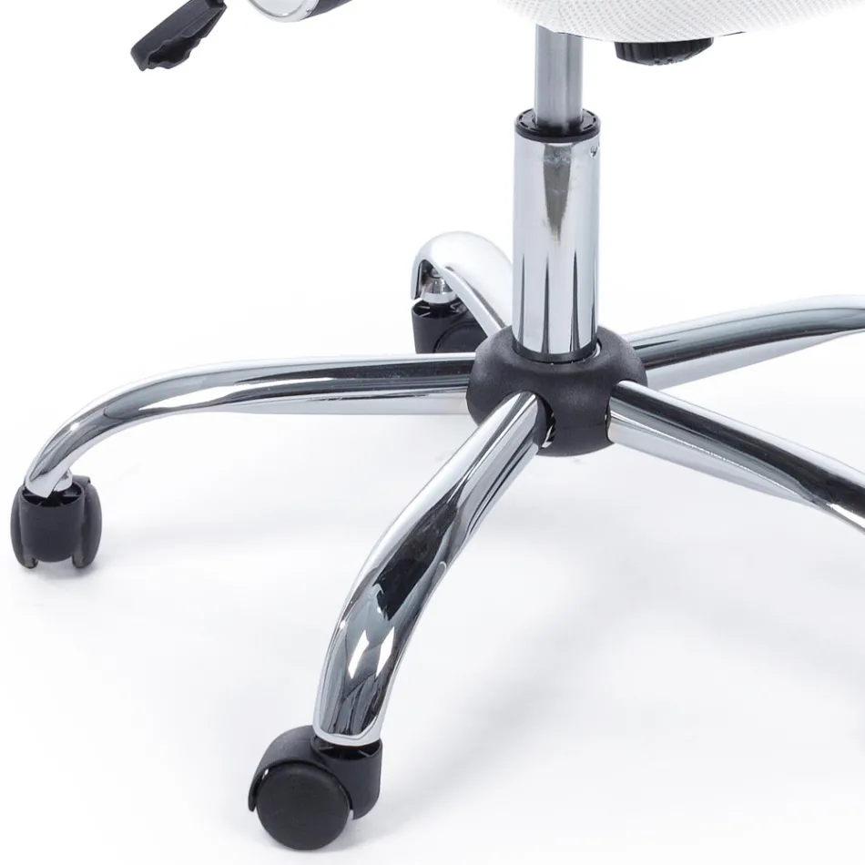 Kontorsstol Stål och Mesh Tyg Armstöd och Nackstöd - Cerreto Viadurini