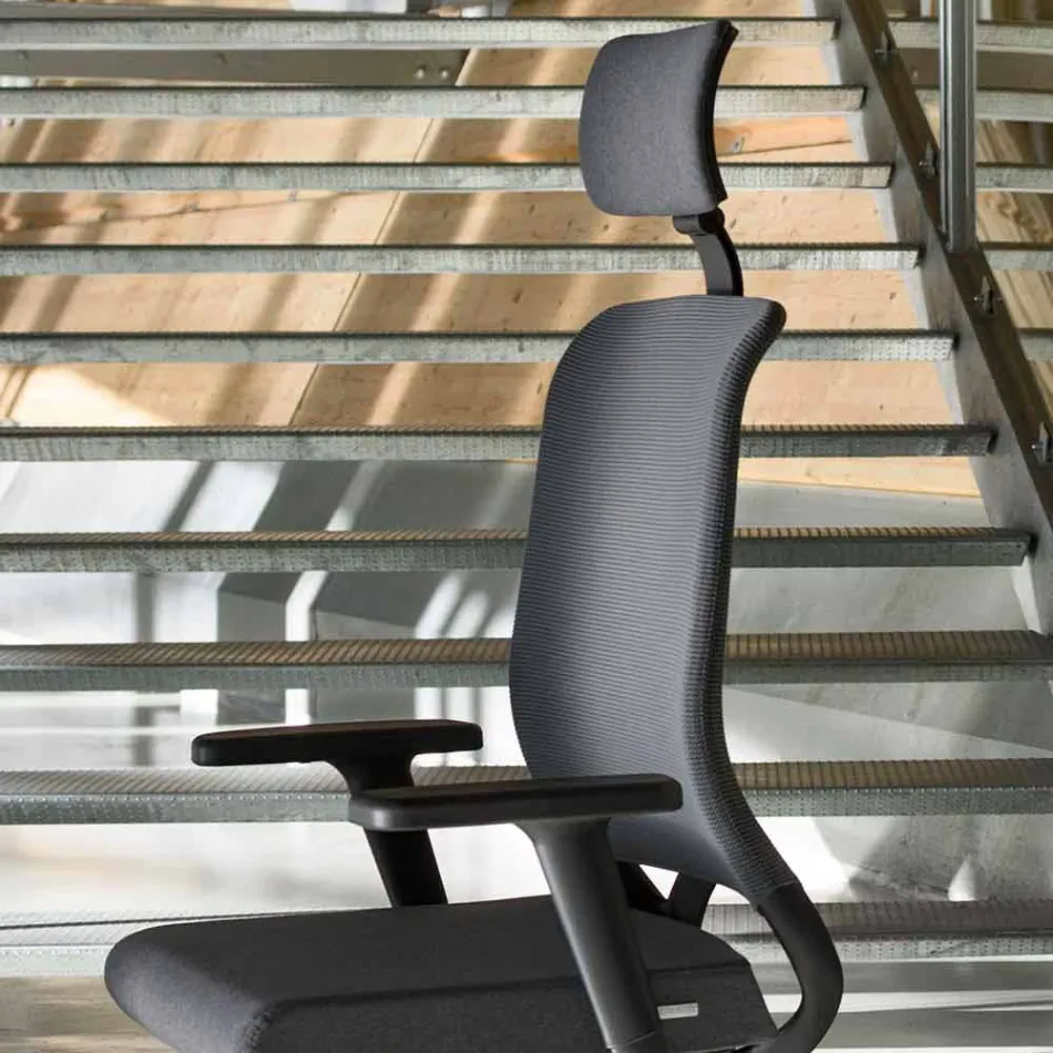 Ecological Swivel Ergonomic Design Office fåtölj med nackstöd - Meliva Viadurini