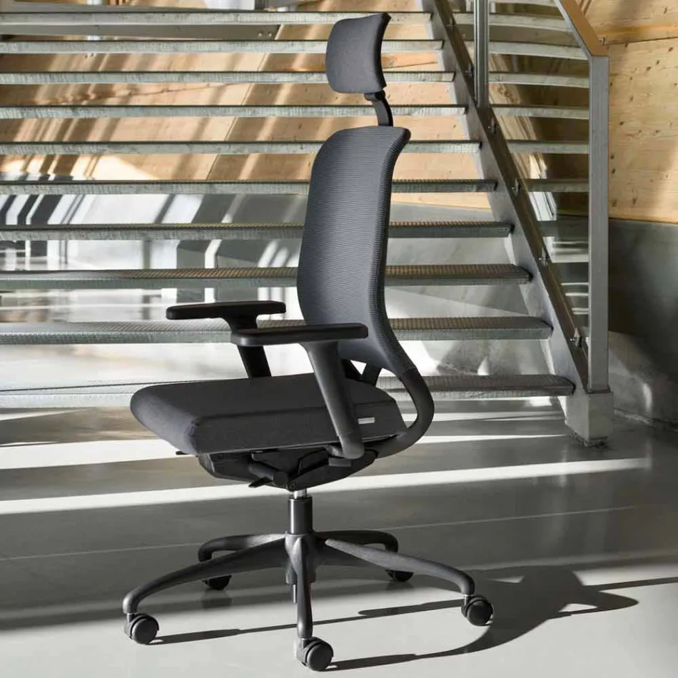 Ecological Swivel Ergonomic Design Office fåtölj med nackstöd - Meliva Viadurini