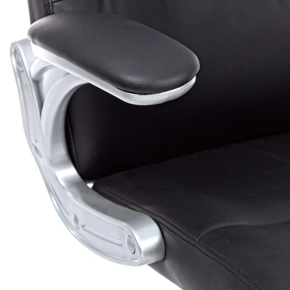 Ergonomisk kontorsstol i stål och svart eller brunt konstläder - Matilda Viadurini