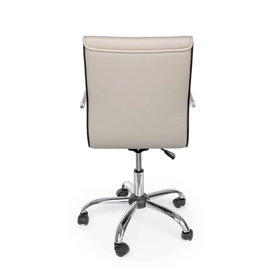 Ergonomisk kontorsfåtölj med armstöd i stål och konstläder - Mantica Viadurini