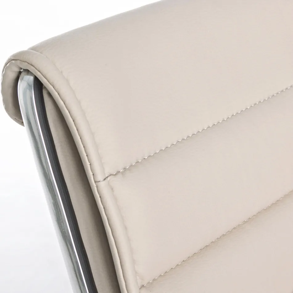 Ergonomisk kontorsfåtölj med armstöd i stål och konstläder - Mantica Viadurini