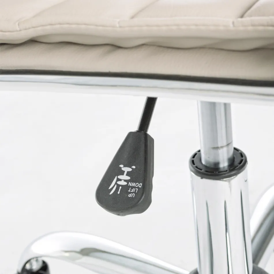 Ergonomisk kontorsfåtölj med armstöd i stål och konstläder - Mantica Viadurini