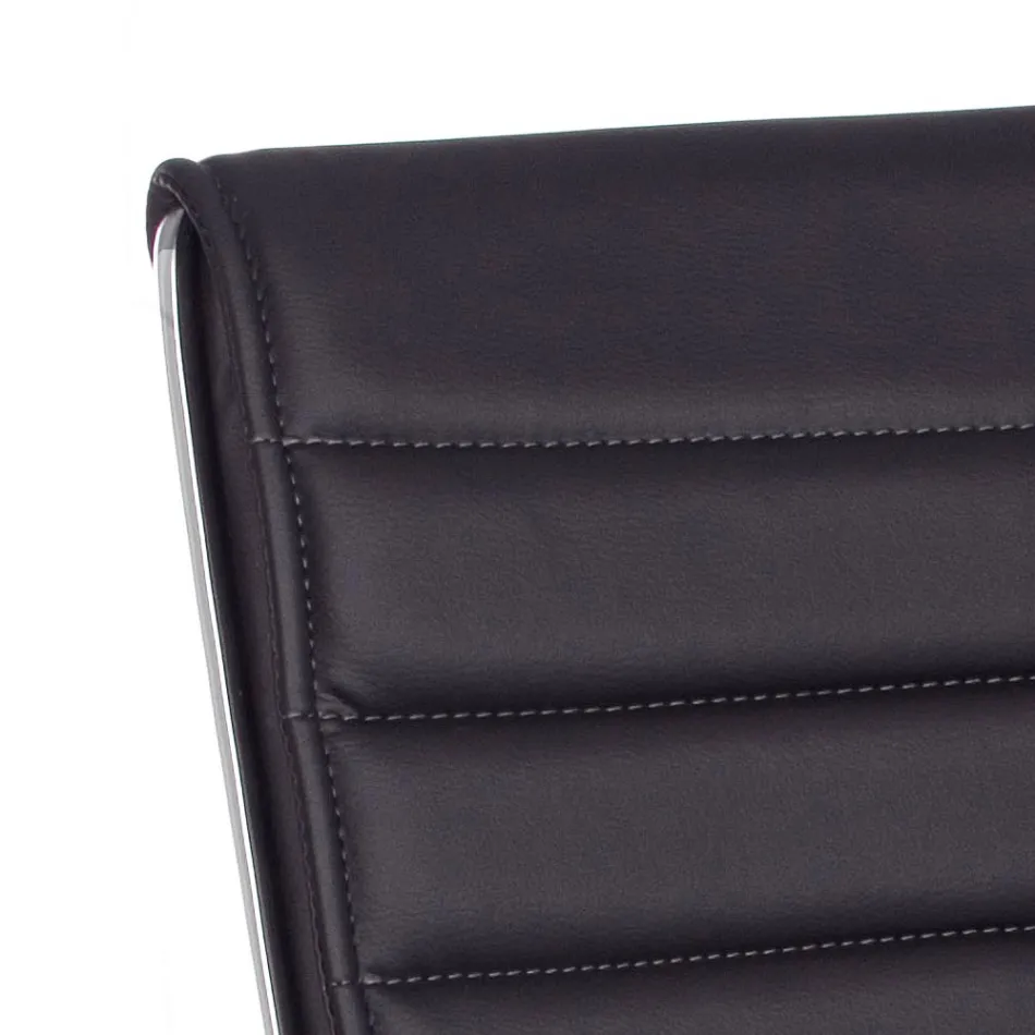 Ergonomisk kontorsfåtölj med armstöd i stål och konstläder - Mantica Viadurini