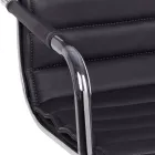 Ergonomisk kontorsfåtölj med armstöd i stål och konstläder - Mantica Viadurini