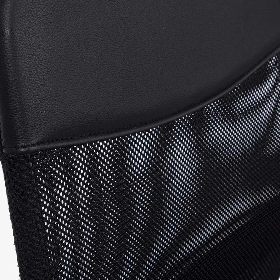 Vridbar kontorsstol Stål och polyesternät med armstöd - Amuni Viadurini