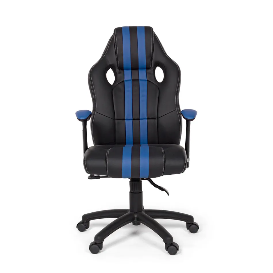 Vridbar liggande kontorsfåtölj i ekologiskt läder och nylon 2 färger - Saronno Viadurini