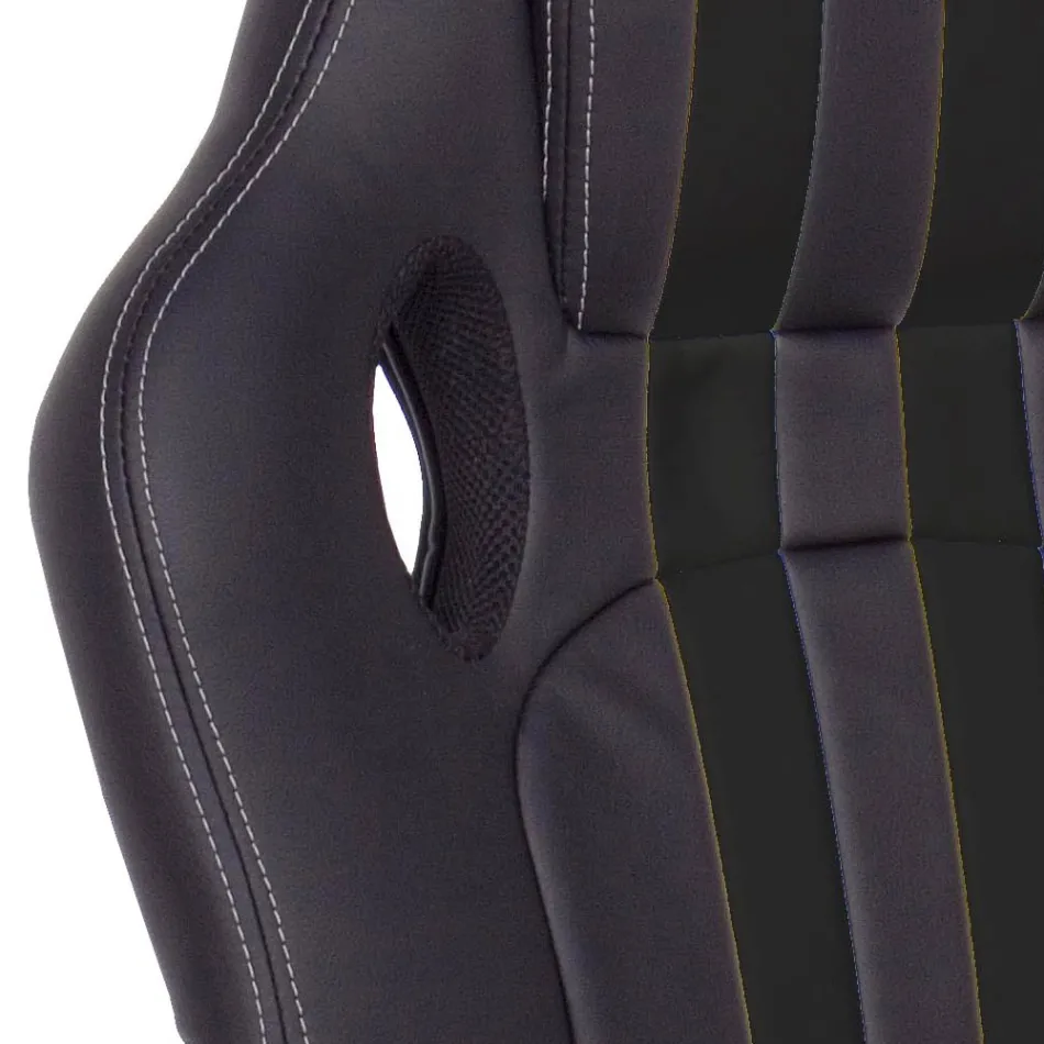 Vridbar liggande kontorsfåtölj i ekologiskt läder och nylon 2 färger - Saronno Viadurini