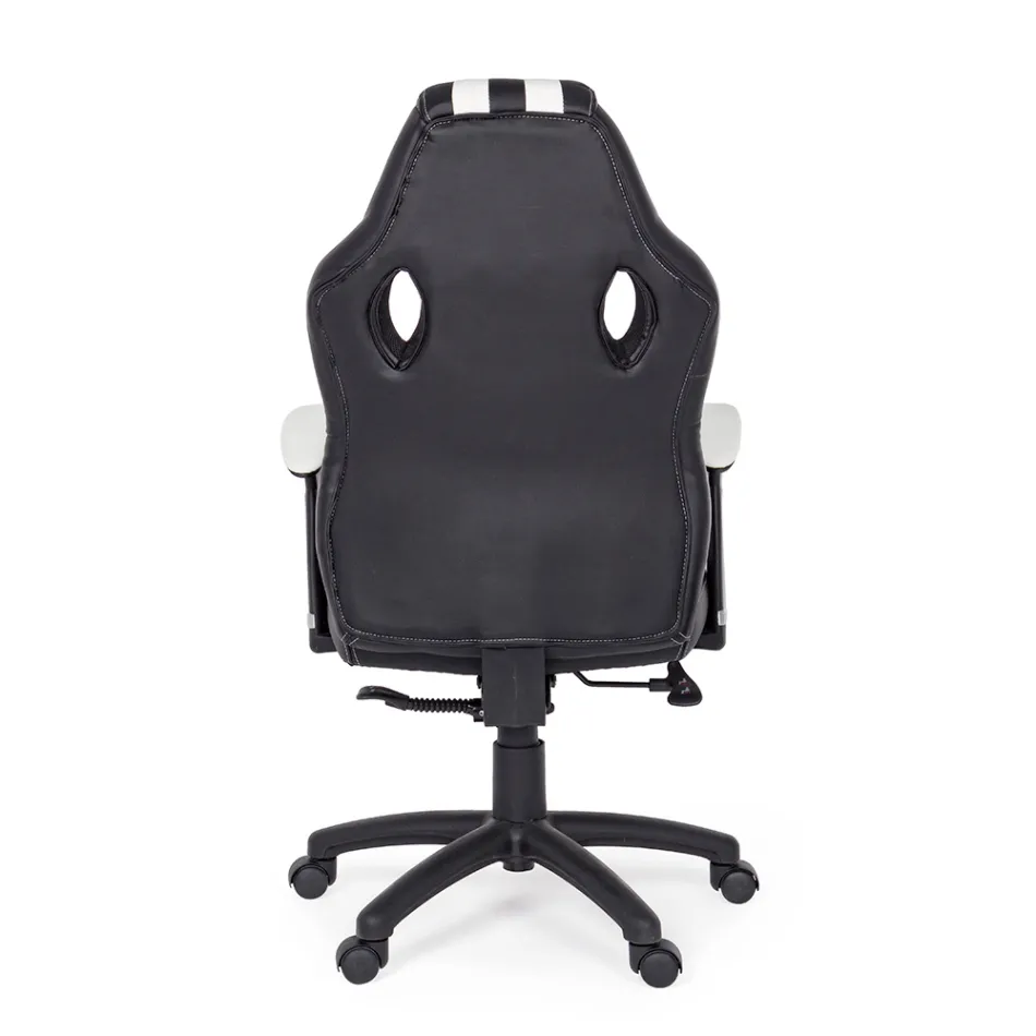 Vridbar liggande kontorsfåtölj i ekologiskt läder och nylon 2 färger - Saronno Viadurini