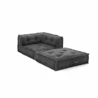 Corner Chaise Longue fåtölj i grå, grön eller blå bomull - fiber Viadurini