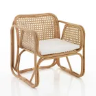 Utomhus och inomhus Rottingfåtölj och Saia Tygkuddar - Voir Viadurini