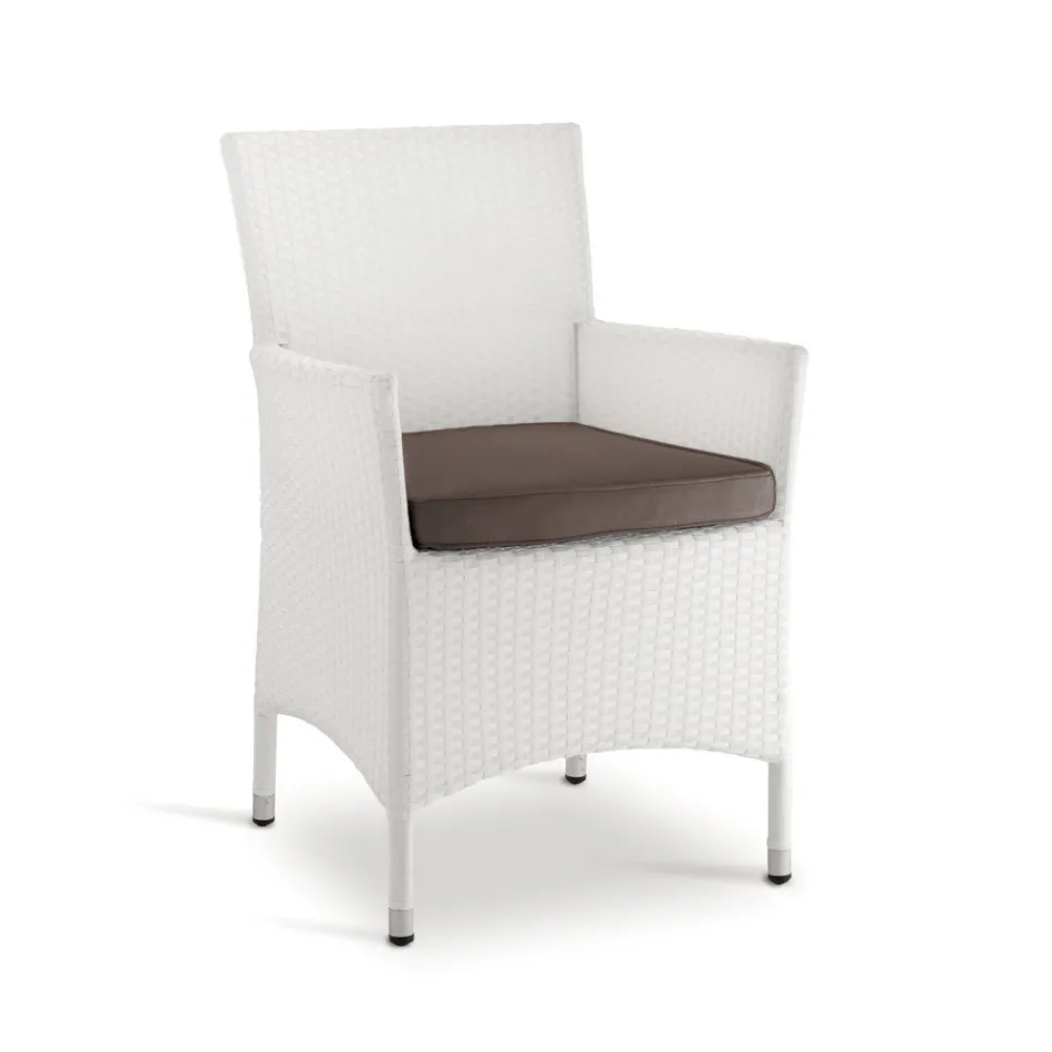 Stapelbar utomhusstol i flätad aluminium - Bruma Viadurini