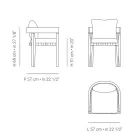 Utomhusfåtölj i tyg och träram Tillverkad i Italien - Briga Viadurini