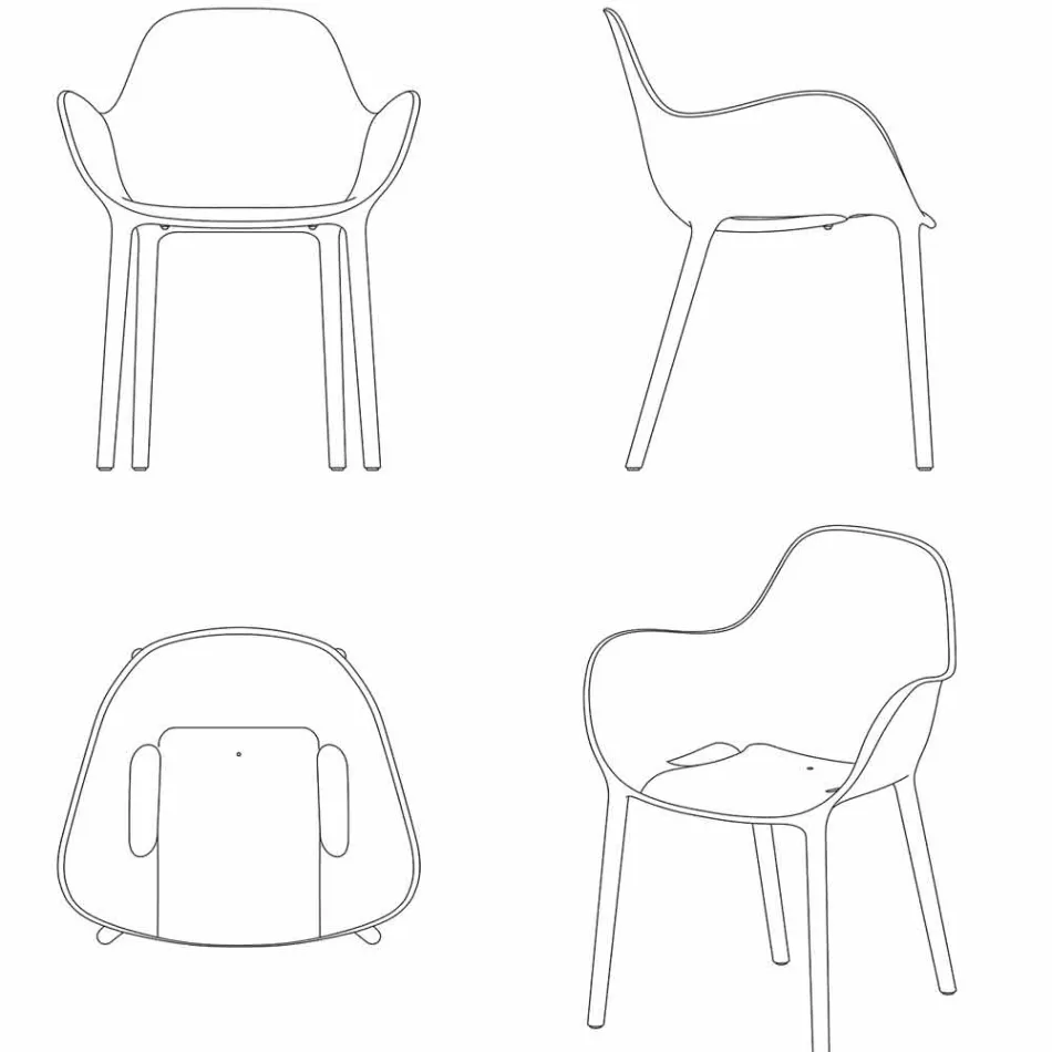 Sabinas utomhus fåtölj Vondom, polypropen och glasfiber Viadurini