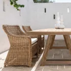 Trädgårdsfåtölj i syntetfiberväv Made in Italy - Tillie Viadurini