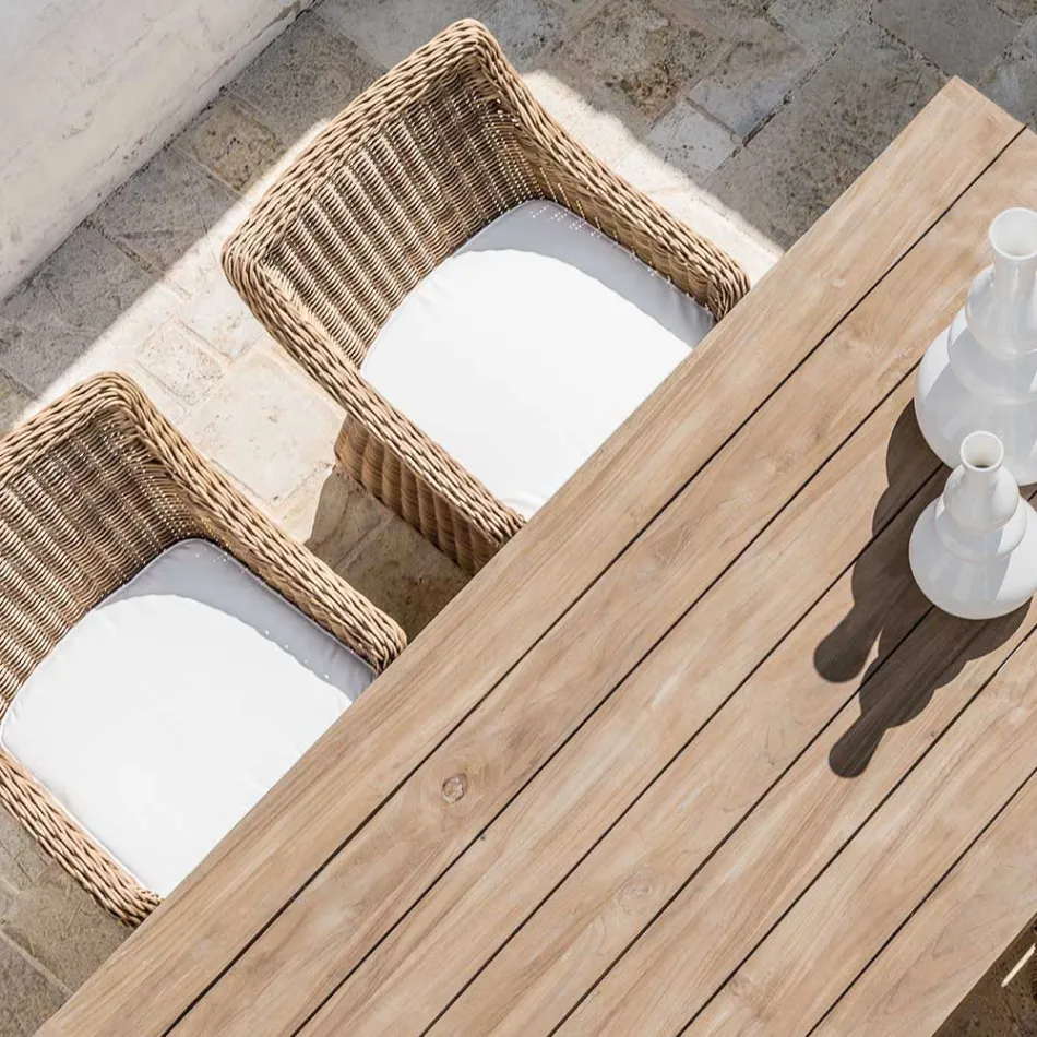 Trädgårdsfåtölj i syntetfiberväv Made in Italy - Tillie Viadurini