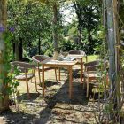 Trädgårdsfåtölj i teak och rep Tillverkad i Italien - Liberato Viadurini