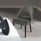 Vardagsfåtölj i olika tyger med träskal - Edgar Viadurini