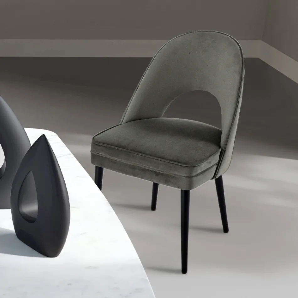 Vardagsfåtölj i olika tyger med träskal - Edgar Viadurini