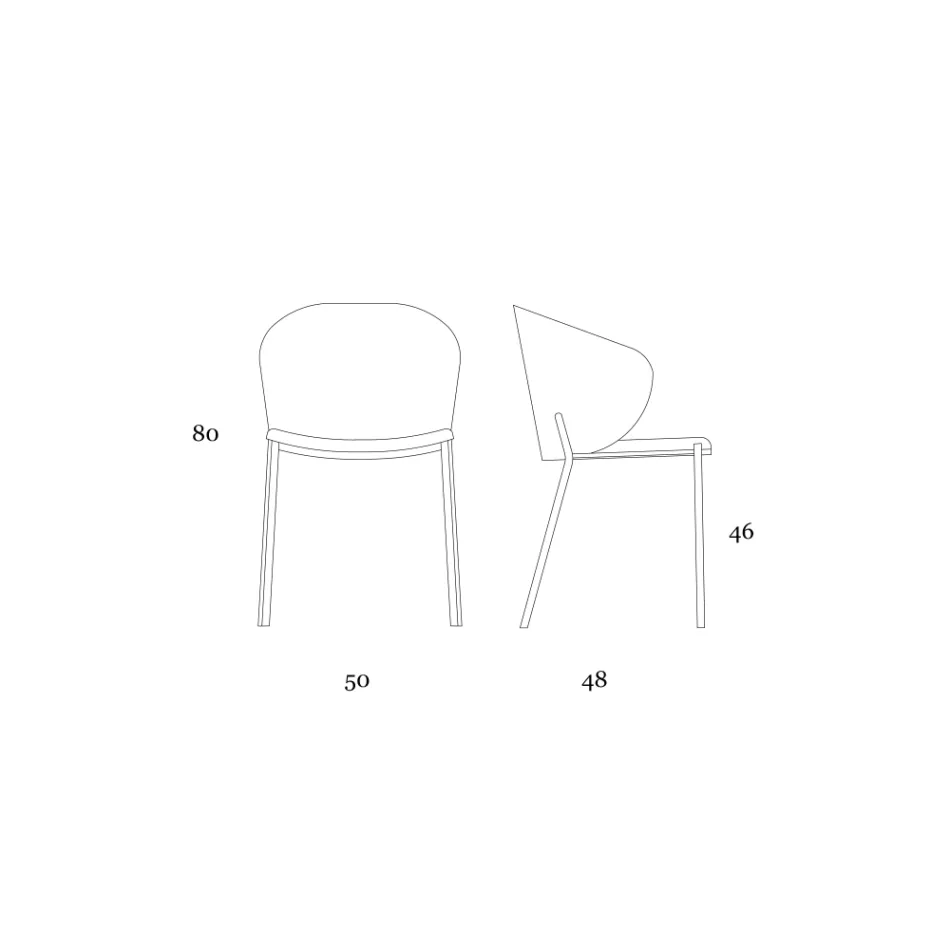 Metallfåtölj och Neve Cashmere-sits Made in Italy - Murgröna Viadurini