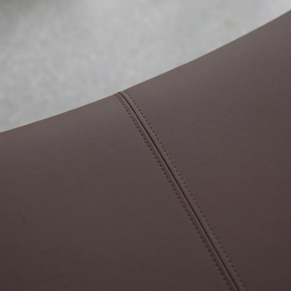 Metallfåtölj och ekologisk lädersits Tillverkad i Italien - Mint Viadurini