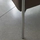 Metallfåtölj och ekologisk lädersits Tillverkad i Italien - Mint Viadurini