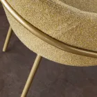 Metallfåtölj och sits i återvunnet tyg Made in Italy - Sage Viadurini