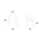 Metallfåtölj och sits i återvunnet tyg Made in Italy - Sage Viadurini