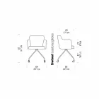 Svängbar fåtölj med hjul och armstöd Made in Italy - Felix Viadurini