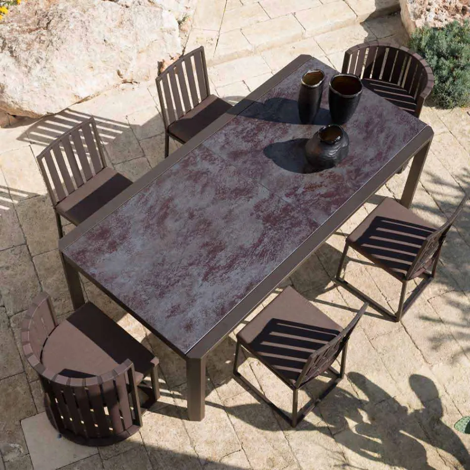 Fåtölj utomhus i aluminium och lyxiga rep - Julie Viadurini