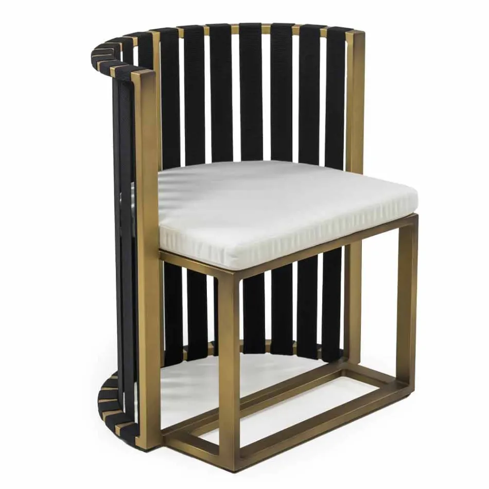 Fåtölj utomhus i aluminium och lyxiga rep - Julie Viadurini