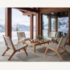 Outdoor Relax Fåtölj i teak och repvävning - Arjuna Viadurini