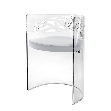 Transparent plexiglasfåtölj med stoppad sits Tillverkad i Italien - Caelia Viadurini