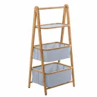 Designer badrumstillbehör i Vercelli tyg och bambu Viadurini