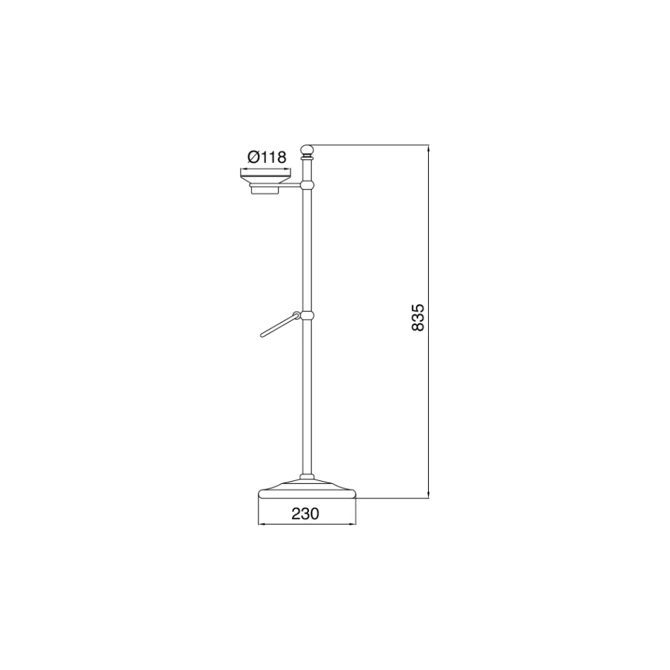 Golvhanddukshållare med vintage mässing och keramisk tvålkopp - Rouen Viadurini