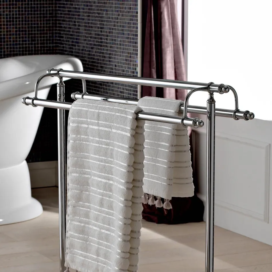 Golvhanddukshållare i mässing Vintage Style Made in Italy - Umaima Viadurini