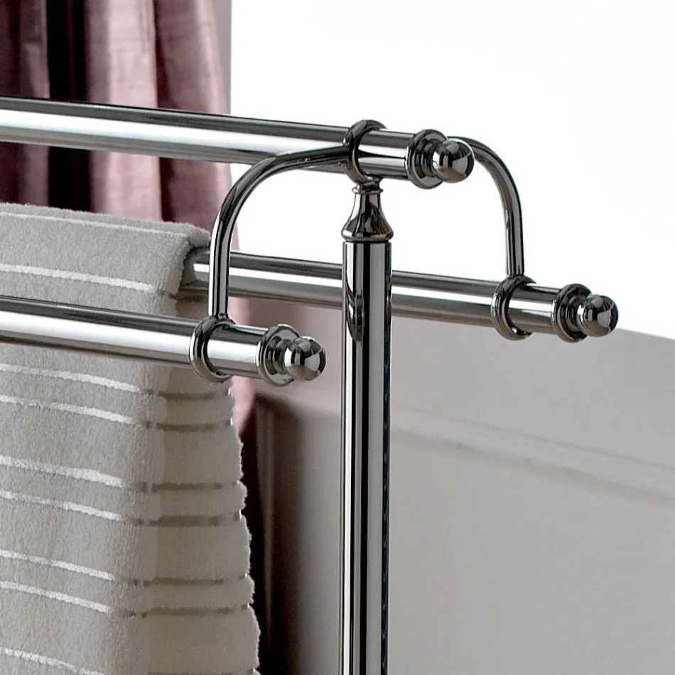 Golvhanddukshållare i mässing Vintage Style Made in Italy - Umaima Viadurini