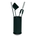 Verktygshållare med 3 Made in Italy Eldstadsvårdsverktyg - Cuscus Viadurini