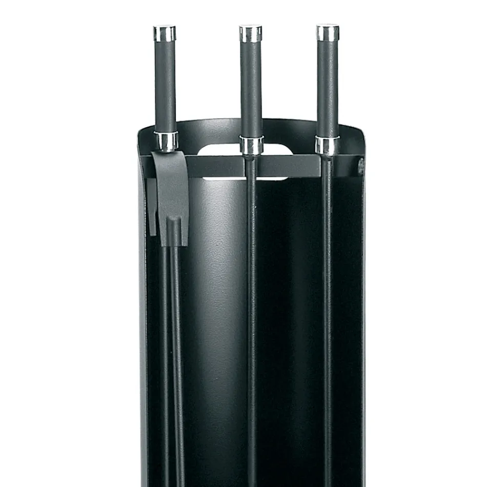 Verktygshållare med 3 verktyg för eldstad i metall Made in Italy - Bazar Viadurini