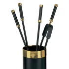 Verktygshållare med 4 eldstadstillbehör ingår Made in Italy - Snake Viadurini