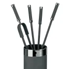 Verktygshållare med 4 eldstadstillbehör ingår Made in Italy - Snake Viadurini