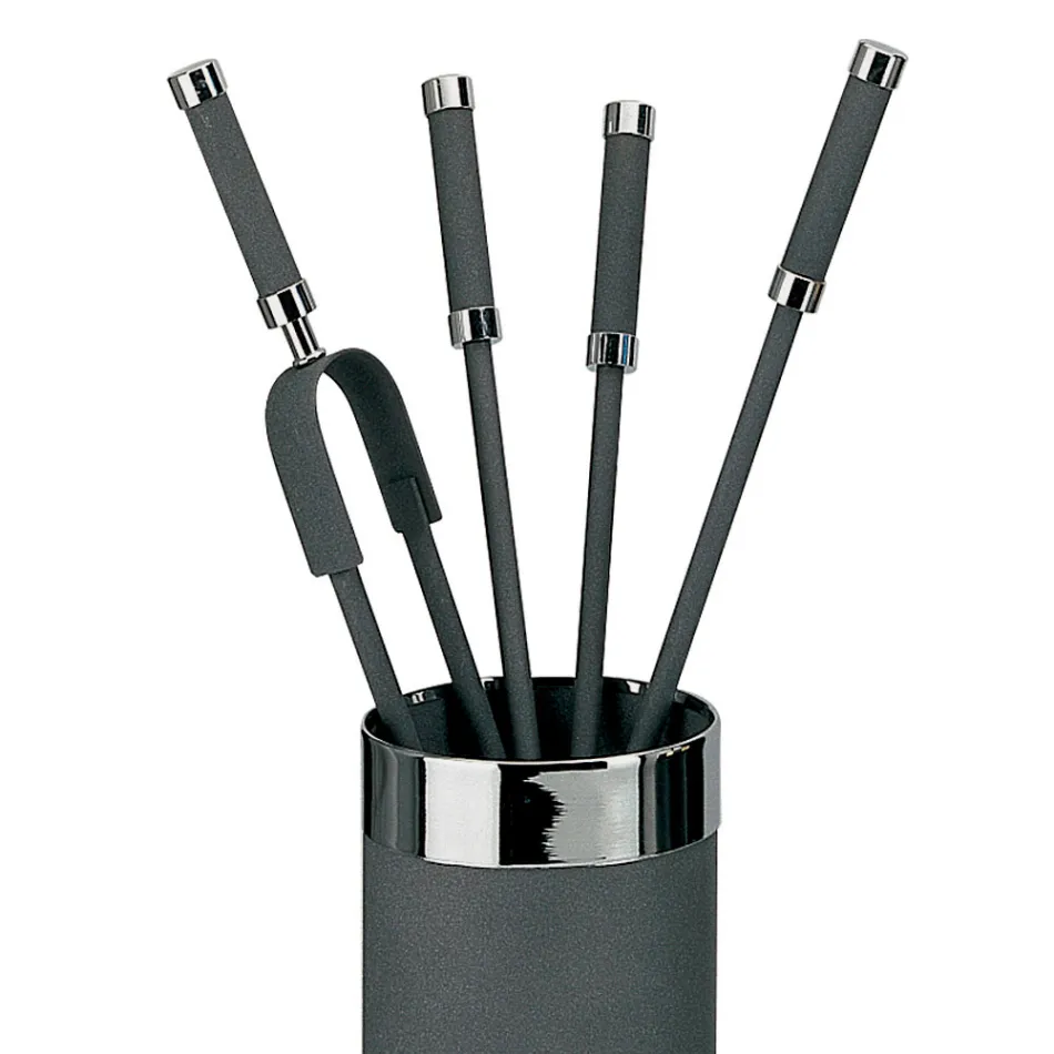 Verktygshållare med 4 eldstadstillbehör ingår Made in Italy - Snake Viadurini