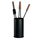 Verktygshållare med 4 skötselverktyg för öppen spis Tillverkad i Italien - Fakir Viadurini