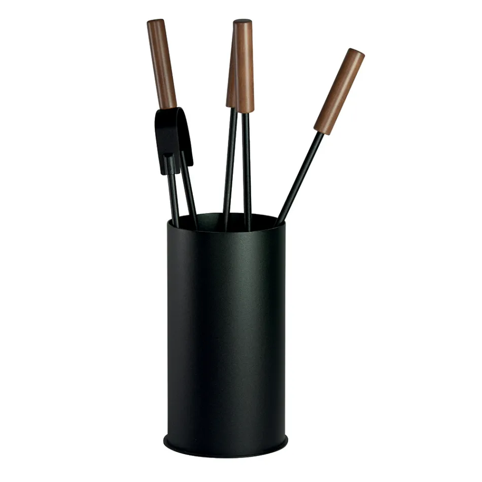 Verktygshållare med 4 skötselverktyg för öppen spis Tillverkad i Italien - Fakir Viadurini