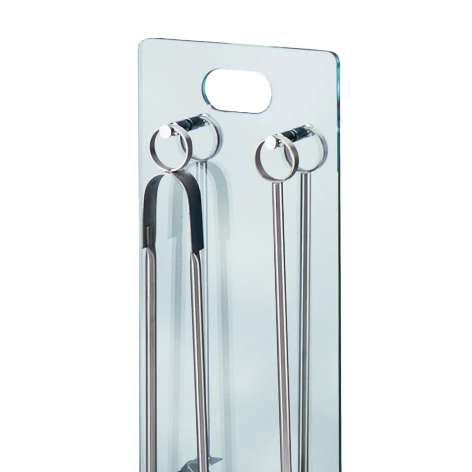 Verktygshållare i härdat kristall med 4 tillbehör Tillverkad i Italien - Zebra Viadurini