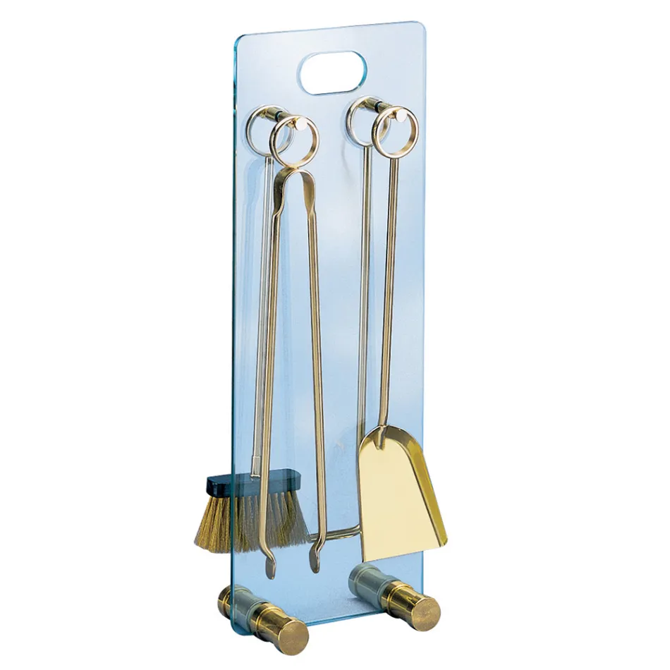 Verktygshållare i härdat kristall med 4 tillbehör Tillverkad i Italien - Zebra Viadurini